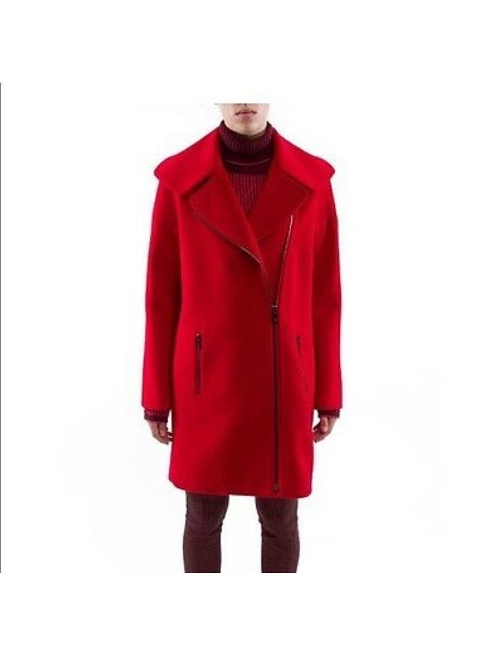 ZAC Zac Posen Julienne Crimson red wool coat